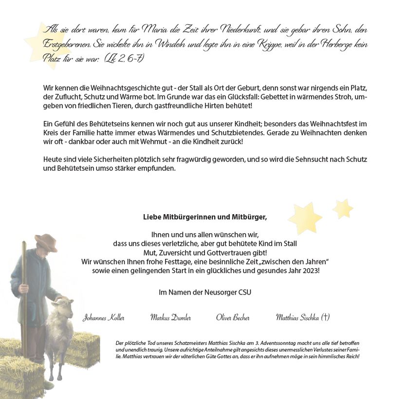 CSU Weihnachtsgruß 2